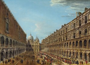 Prozession im Hof des Dogenpalastes, Venedig, 1742 oder später