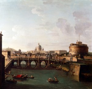 Rom, Blick auf den Tiber mit der Engelsburg und dem Petersdom von Antonio Joli