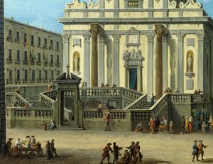 San Gaetano Platz mit Basilika San Paolo Maggiore in Neapel (Detail)