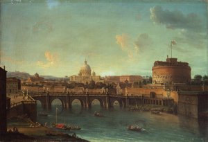 Der Tiber, Rom, Blick auf das Castel Sant