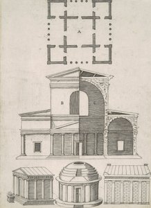 Antike Tempel und Rotunden (Fünf Entwürfe) von Antonio Lafreri