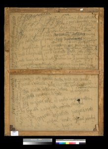 Rückseite des Gemäldes Reflexionen von Antonio Mancini