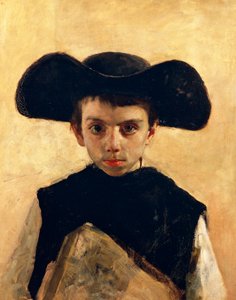 Prevetariello (kleiner Priester), von Antonio Mancini (1852-1930), Öl auf Leinwand, 66x53 cm