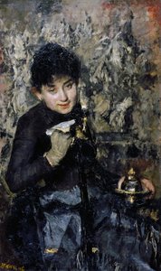 Frau mit Tintenfass von Antonio Mancini