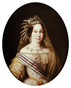 Porträt von Isabella II., Königin von Spanien (Isabella de Bourbon oder Isabel de Borbón) von Antonio María Esquivel y Suárez de Urbina
