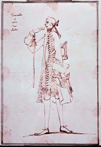 Porträt von Carlo Broschi genannt Farinelli (1705-1782) Italienischer Kastrat. Zeichnung von Anton Maria Zanetti (1680-1767). 18. Jahrhundert. Private Sammlung. von Antonio Maria Zanetti