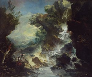 Landschaft mit Wasserfall, ca. 1700-07