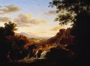 Landschaft mit Wasserfall