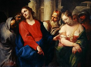 Die Ehebrecherin vor Christus von Antonio Molinari