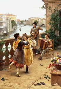 Auf einem venezianischen Balkon