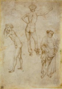 Zwei männliche Figurenstudien und Heiliger Petrus von Antonio Pisanello