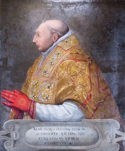 Porträt von Papst Martin V. Colonna von Antonio Pisanello