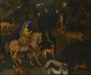 Die Vision des Heiligen Eustachius, ca. 1440 von Antonio Pisanello
