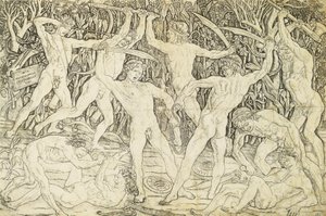 Nackte im Kampf, von Antonio del Pollaiuolo (ca. 1431-1498), Gravur von Antonio Pollaiuolo