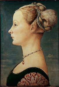 Porträt einer jungen Frau (oder Porträt einer Dame) von Antonio Pollaiuolo