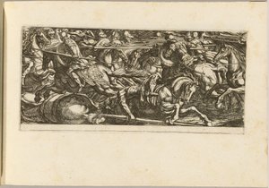 Kavallerieangriff mit fliehenden Soldaten von Antonio Tempesta