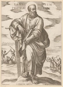 Der heilige Simon (Remissionem peccatorum, Christus, Maria und die Apostel) von Antonio Tempesta