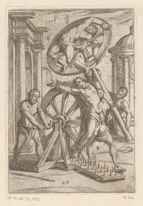 Folterung mit scharfen Spitzen und Rädern (Martelingen ondergaan door christelijke martelaars) (Varia tormentorum et suppliciorum crudelium)