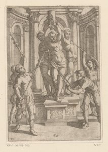 Folterung mit Stöcken mit scharfen Spitzen von Antonio Tempesta