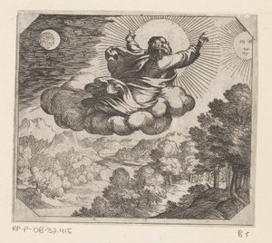 Gott erschafft die Sonne, den Mond und die Sterne (Serientitel: Die Schöpfung) von Antonio Tempesta