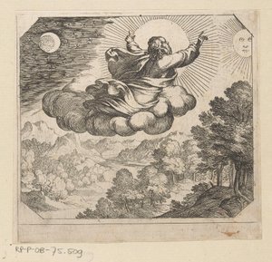 Gott erschafft die Sonne, den Mond und die Sterne von Antonio Tempesta