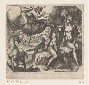 Gott tadelt Adam und Eva für ihren Ungehorsam von Antonio Tempesta
