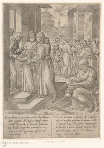 H. Antonius bringt seine Schwester zu den Nonnen Das Leben des heiligen Antonius des Großen (Serientitel) von Antonio Tempesta