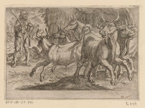 Herkules und die Rinder des Geryon Die zwölf Arbeiten des Herkules (Serientitel) von Antonio Tempesta