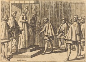 Italienischer Prinz vor Margarete von Österreich von Antonio Tempesta