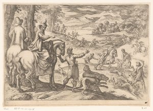 Jagd auf Hirsche und Wölfe von Antonio Tempesta
