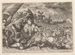 Josua befiehlt der Sonne stillzustehen (Alttestamentliche Kampfszenen) von Antonio Tempesta