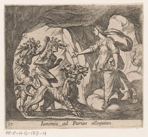 Juno und die Furien am Tor der Unterwelt von Antonio Tempesta