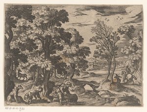 Landschaft mit Narziss von Antonio Tempesta