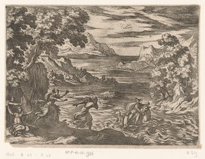 Landschaft mit der Entführung Europas (Landschaften mit mythologischen Szenen) von Antonio Tempesta