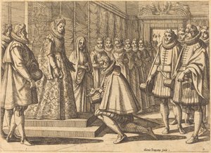 Philipp von Spanien vor Margarete von Österreich von Antonio Tempesta