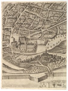 Plan der Stadt Rom. Teil 11 mit dem San Pancrazio linkes Ufer, 1645 von Antonio Tempesta