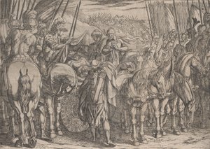 Tafel 10: Alexander findet den Körper von Darius, aus Die Taten Alexanders des Großen, 1608
