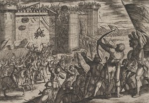Tafel 14: Neuer Angriff auf die alte Festung, aus Der Krieg der Römer gegen die Bataver, 1611