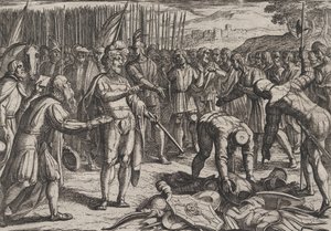 Tafel 7: Deutsche Gesandte besuchen Civilis, aus Der Krieg der Römer gegen die Bataver, 1611