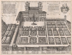 Speculum Romanae Magnificentiae: Monte Pincio Palast und Gärten, Mitte bis Ende 16. Jahrhundert von Antonio Tempesta