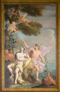 Nordfassaden-Wandbild, das Bacchus und Ariadne darstellt, Bankettsaal