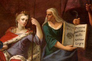 Königin Anne als Britannia, mit einer Prophetin (Detail) von Antonio Verrio