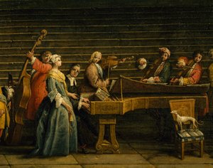 Konzert in der Villa, von Antonio Visentini, Klavier und Violine, Italien