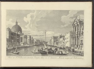 Ansicht des Canal Grande, der Santa Maria di Nazareth und der San Simeone Piccolo in Venedig (Urbis Venetiarum prospectus celebriores, ex Antonii Canal ta)