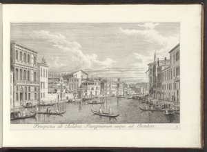 Ansicht des Canal Grande und Palazzo Flangini in Venedig