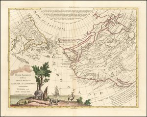 Karte von 1776 - Neue Entdeckungen der Russen im Norden des Südmeeres sowohl in Asien als auch in Amerika von Antonio Zatta