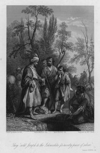 Joseph wird an die ismaelitischen Händler verkauft, Genesis XXXVII, 28 (Stich)