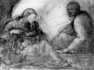Die Madonna und das Kind und der heilige Josef von Antonio da Correggio