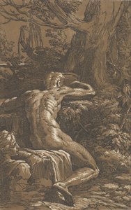 Sitzender Mann von hinten gesehen, Narziss, ca. 1527-30 von Antonio da Trento
