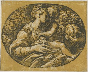 Die Jungfrau, das Christkind und der heilige Johannes von Antonio da Trento